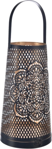 Kovový svícen Mandala černo-zlatý 30 cm