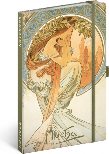 Notique zápisník ALFONS MUCHA – Poezie, linkovaný 13 × 21 cm