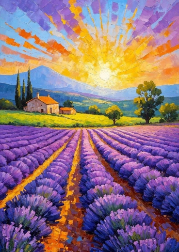 Enjoy puzzle levandulový západ slunce 1000 dílků