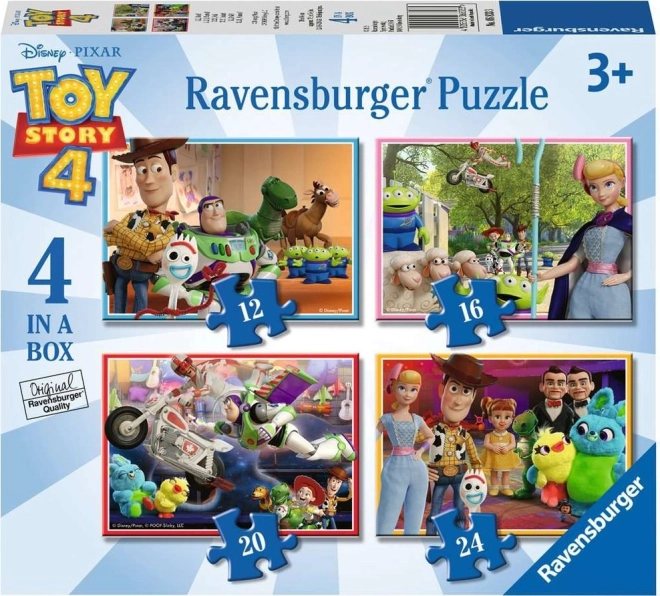 Puzzle RAVENSBURGER Toy Story 4 – sada 4 v 1 (12, 16, 20, 24 dílků)