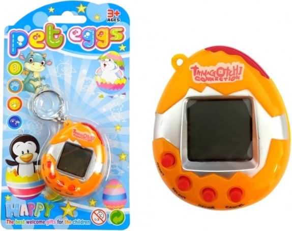 tamagotchi v vejci – elektronické zvířátko, oranžové