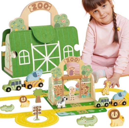 Tooky Toy přenosná mini zoo v kufříku