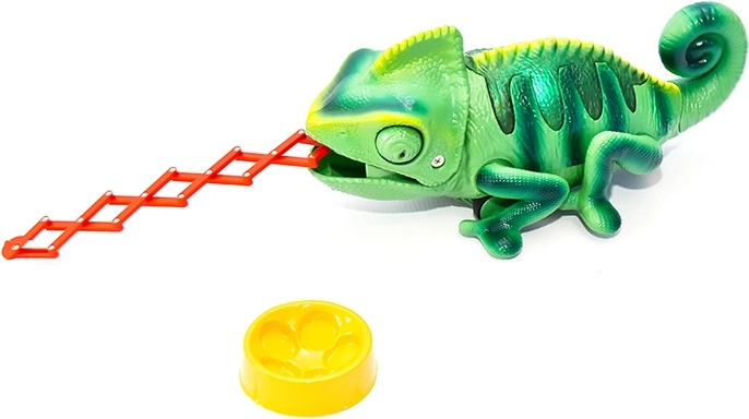 Interaktivní zelený chameleon na dálkové ovládání s LED světly