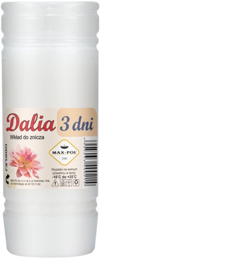 Sada 10 parafínových náplní Dalia 15 cm, doba hoření 72 h