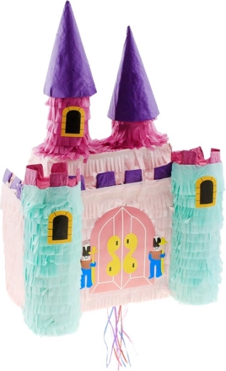 Piniata zámek pro princezny se stuhami na tahání