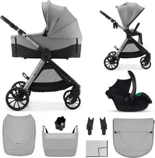 Kinderkraft vesto 2 kombinovaný kočárek 3v1 šedý