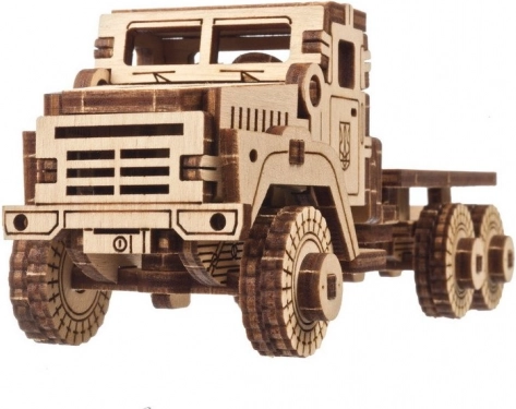 Dřevěné mechanické puzzle vojenský nákladní vůz