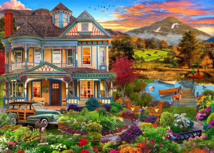 Puzzle venkovský zahradní dům 500 dílků BLUEBIRD