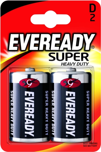 Baterie D R20 1,5 V zinkochloridové, 2 ks – ENERGIZER Eveready Super Heavy Duty