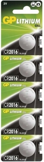 GP knoflíková lithiová baterie CR2016 5 ks