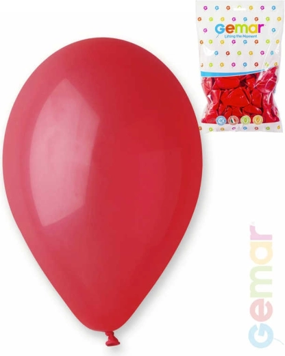 Pastelový latexový balónek Gemar červený 26 cm - 1 kus