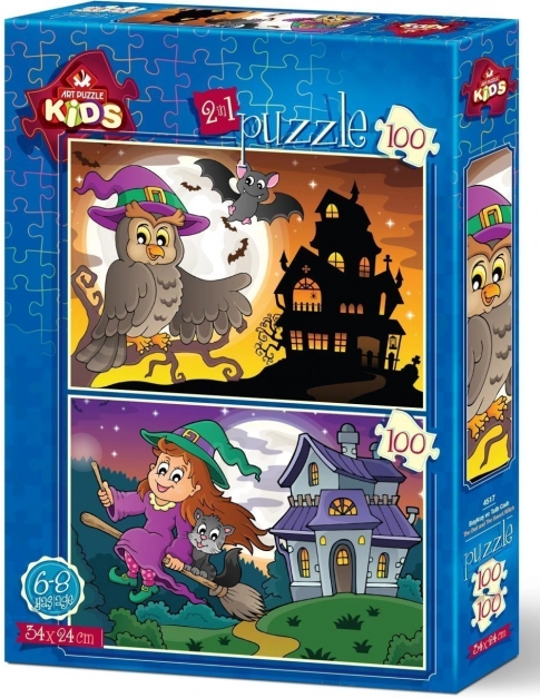 Puzzle Sova a čarodějnice 2×100 dílků