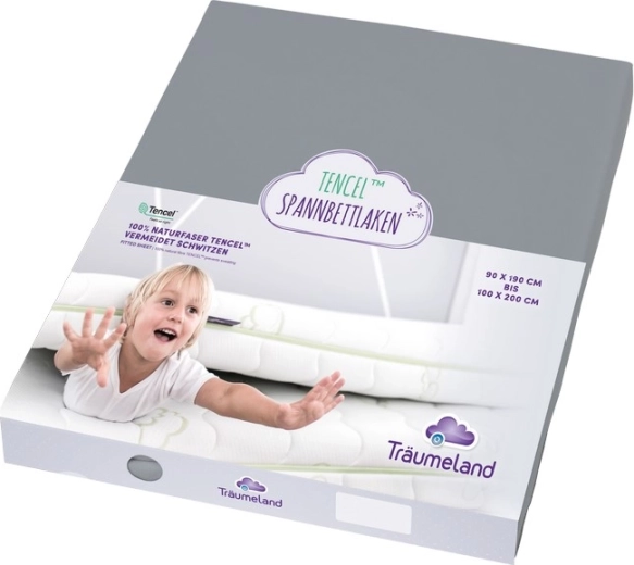 Träumeland prostěradlo do junior postele Tencel 90 × 200 cm, antracitové