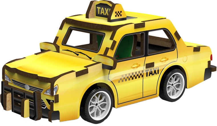 2Kids Toys 3D dřevěná skládačka taxi