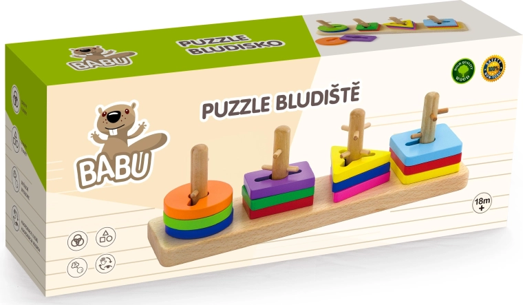 Dřevěné puzzle bludiště BABU