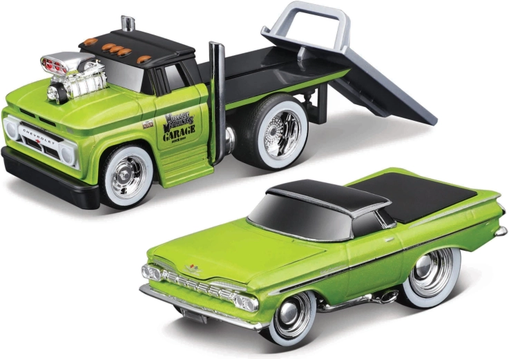 Maisto Muscle Transports 1966 Chevrolet C60 flatbed s Chevrolet El Camino 1:64