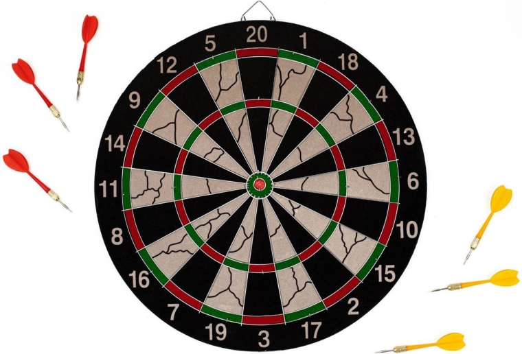 Acra závěsný terč na šipky s kovovým rámem 17" (aktivní plocha 40 cm) + 6 šipek