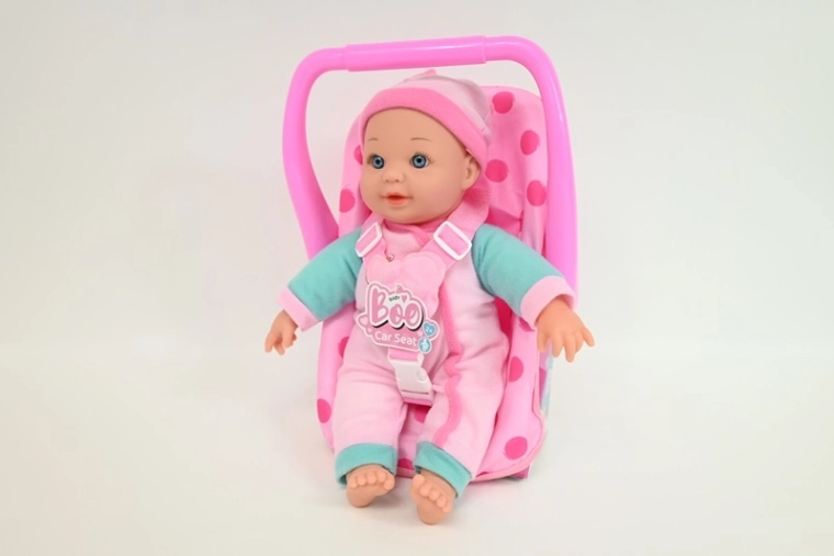 Babyboo panenka se zvuky 28 cm s nosítkem