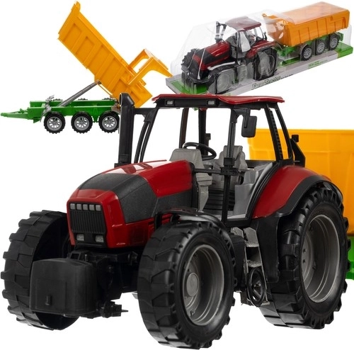Velký traktor s pohonem a přívěsem
