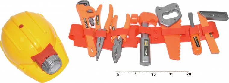 Nářadí na opasku se svítící přilbou - sada