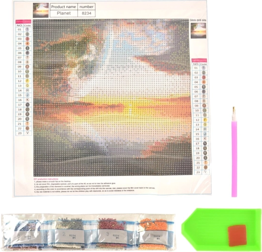 Diamantové malování Planety 30 × 30 cm