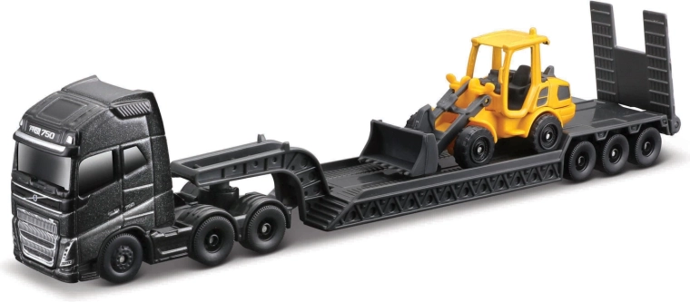 Maisto mini pracovní stroje – sada velkého tahače Volvo FH16 s dumperem Volvo A25G