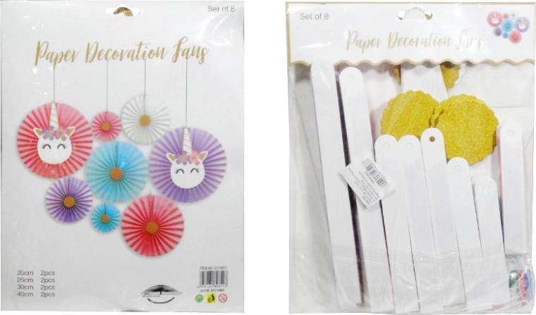 Narozeninové dekorace – sada 8 barevných rozet