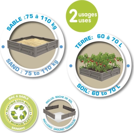 Dvě zábavy v jednom: pískoviště i zahrádka