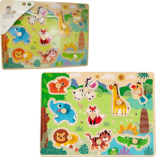 Babu dřevěné vkládací puzzle safari