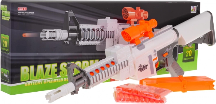 Pěnový poloautomatický blaster BLAZE STORM – bílý