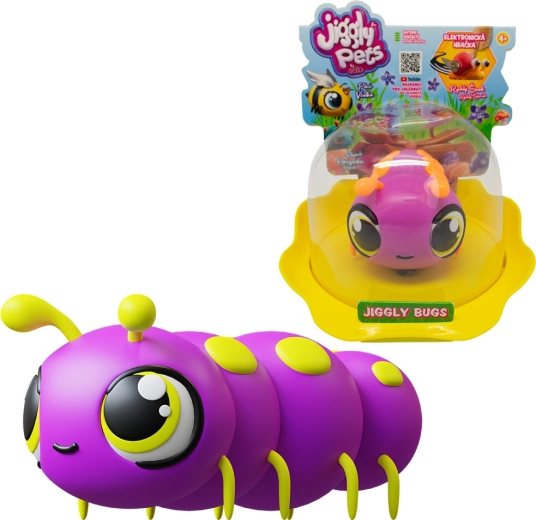 Interaktivní housenka JIGGLY BUGS fialová