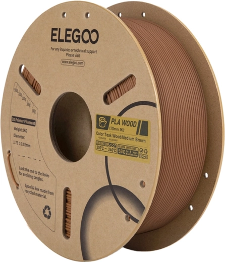 Elegoo PLA filament s dřevěnými vlákny indický dub