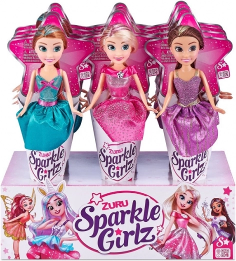 Panenka SPARKLE GIRLZ princezna v kornoutu 10,5" – display 12 ks