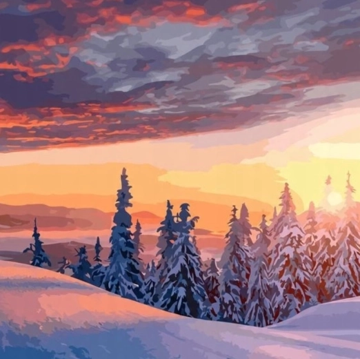 Malování podle čísel Zimní krajina 40 × 50 cm