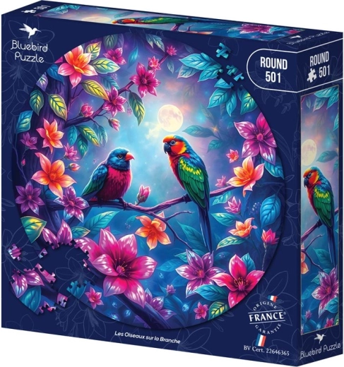 Bluebird kulaté puzzle Ptáčci na větvi (501 dílků)