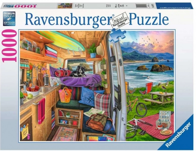 Puzzle 2D 1000 dílků výhled z karavanu