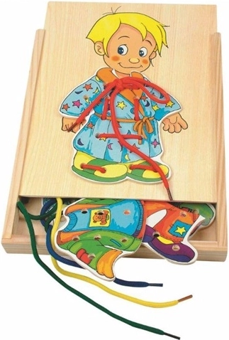Woody dřevěné oblékací puzzle chlapec