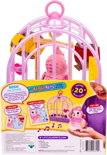 Moose Little Live Pets mluvící ptáček s klecí - 1 kus
