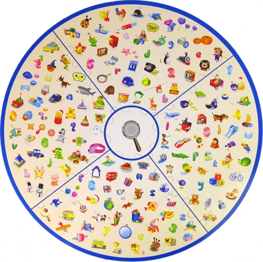 Velká kruhová herní deska plná symbolů