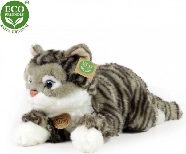 Plyšová kočka mourovatá šedá 40 cm eco-friendly