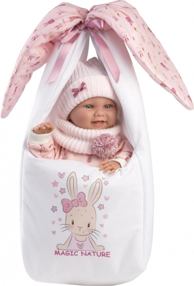 Llorens New Born holčička – realistická panenka miminko s celovinylovým tělem 40 cm