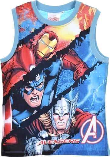 Dětské tílko Avengers s motivem Iron Man, Captain America a Thor tyrkysové – Velikost: 104