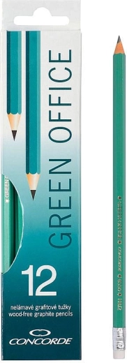 Grafitové tužky Concorde Green Office s pryží HB 12 ks