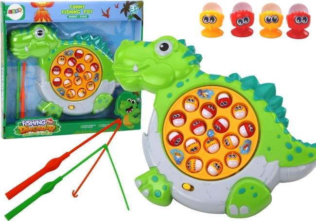 Hra s chytáním rybiček dinosaurus – zelená