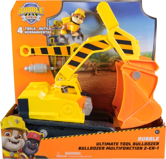 Tlapková patrola Rubble a jeho parta buldozer s nástroji a figurkou