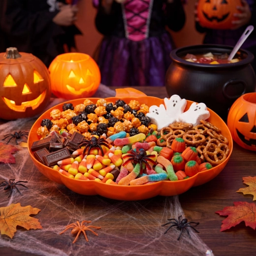 Halloweenová servírovací miska ve tvaru dýně oranžová
