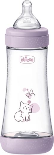 Chicco antikoliková kojenecká láhev Perfect5 300 ml pro dívky, rychlý průtok 4m+