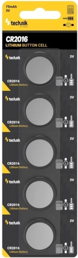 Technik Platinum lithiová knoflíková baterie CR2016 3 V, balení 5 ks