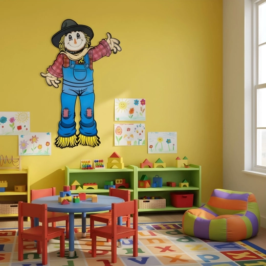 Podzimní papírová dekorace strašák s pohyblivými končetinami 91,4 cm