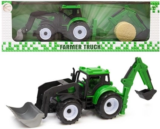 Traktor bagr s přívěsem - 1 kus